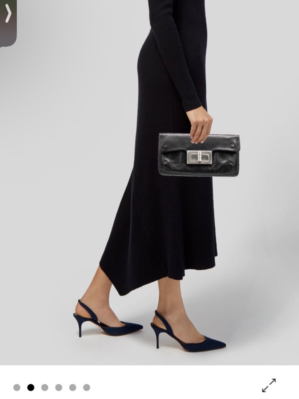 CHANEL Black Quilted Leather Clutch with Silver Turnlock - Picture 5 of 6